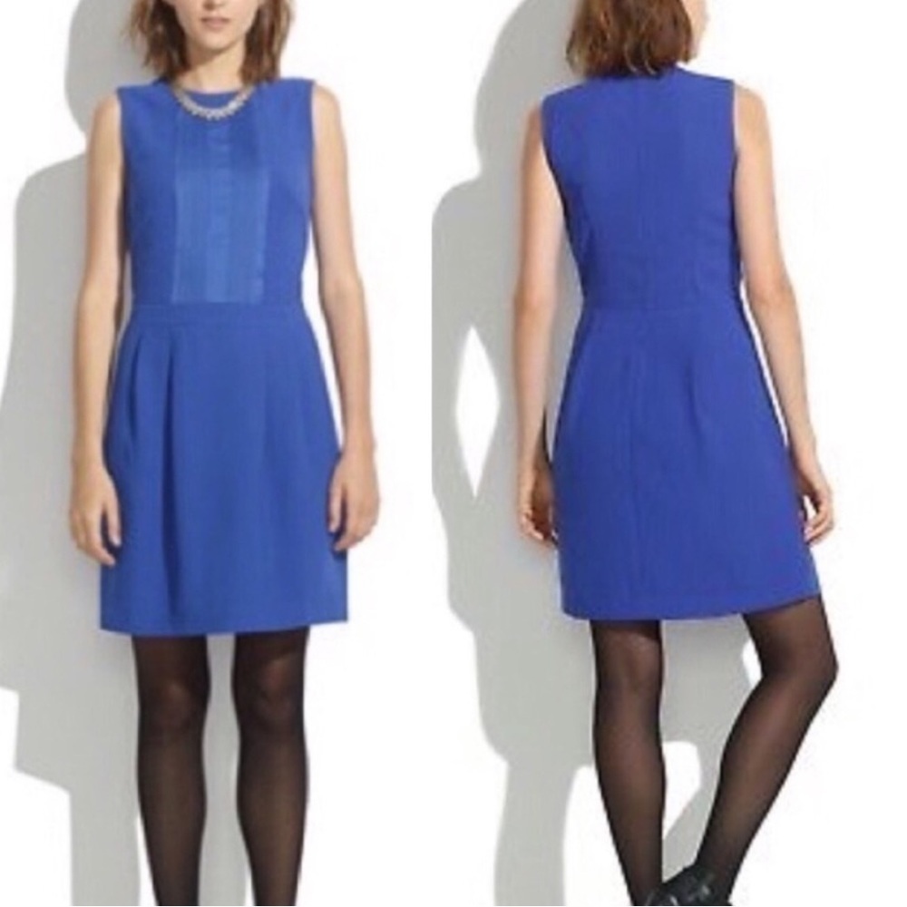 Madewell Royal Blue Pleat Front Dress